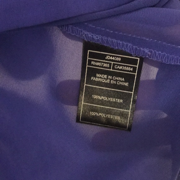 Jack - Semi Sheer Royal Blue Long Sleeve Open Back Blouse - Picture 7 of 8